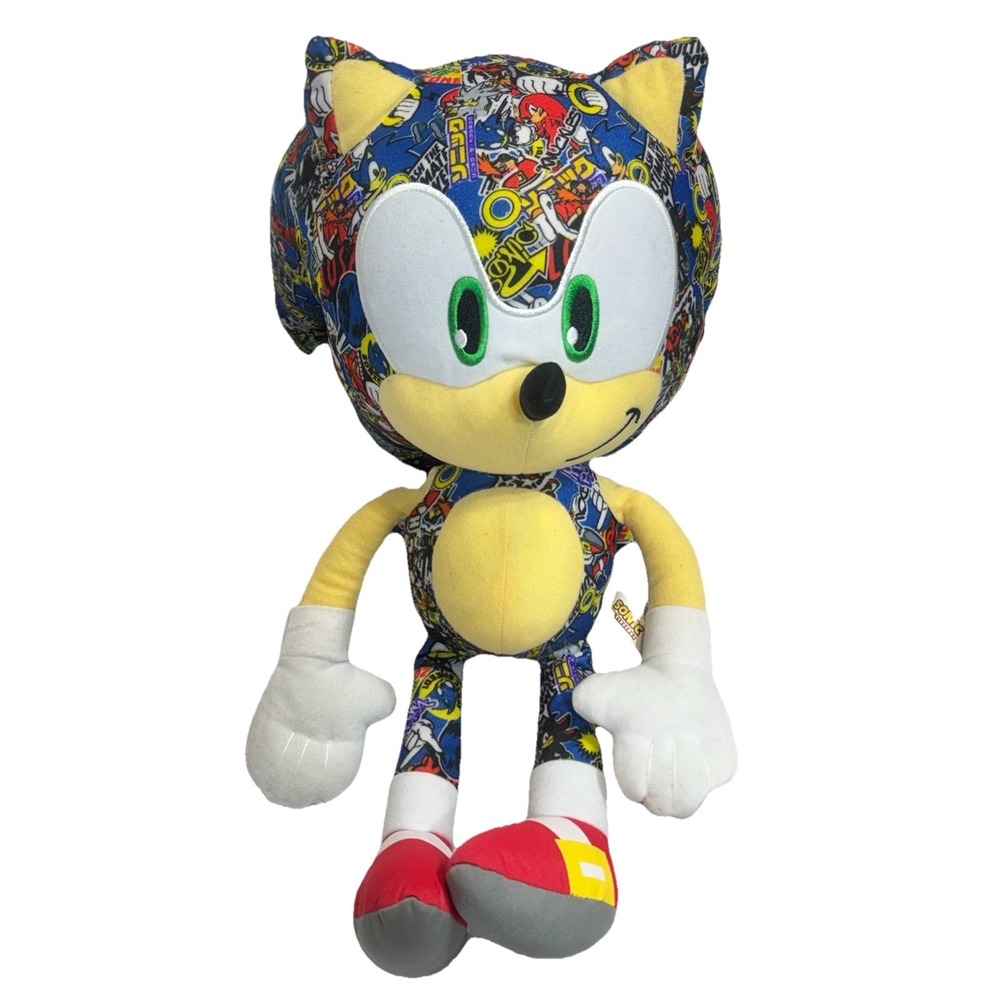 Toy Factory Sonic the Hedgehog Graffiti Print Sticker Bomb Sega Multi Color 18"‎